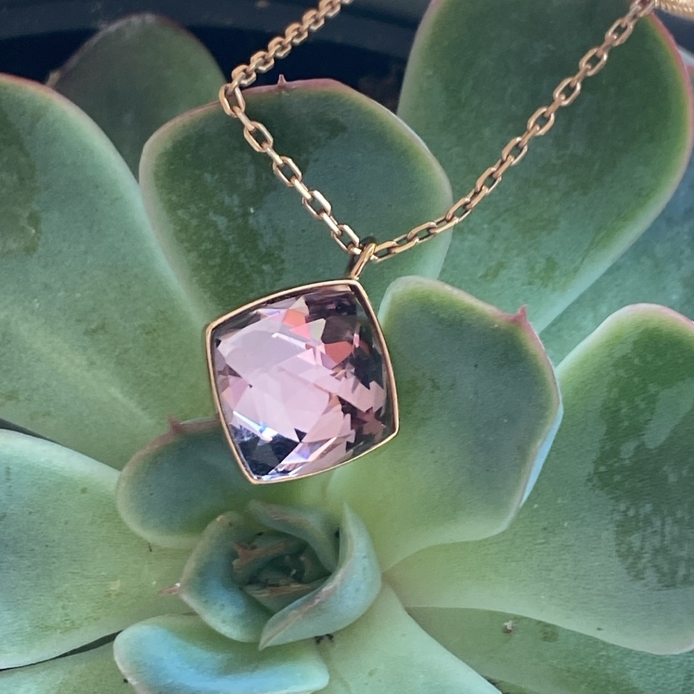 Swarovski Lavender Crystal Rose toned Necklace